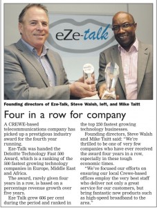 PR by Bare Bones Marketing for Eze-Talk in Crewe Guardian