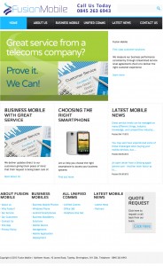 Website and Blog For Fusion Mobile By Bare Bones Marketing