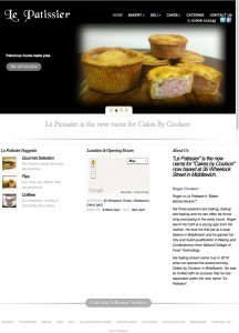 Website Designed for Le Patissier Homepage