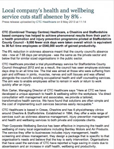 PR Coverage by Bare Bones Marketing for CTC Physiotherapy